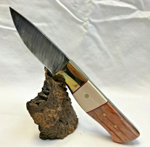 Handmade? Custom Fixed Blade Knife Full Tang Damascus Steel Hunting Surv... - $89.95