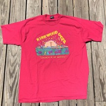 Vintage T-Shirt Kirkwood Camp Church In The Woods Pennsylvania Pink Adult XL - £15.62 GBP