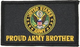 PROUD ARMY BROTHER 2 X 3  EMBROIDERED UNIFORM VEST SHIRT PATCH HOOK LOOP - $29.99