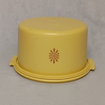 Tupperware 683 684 Round Cake Keeper Yellow Starburst Vintage - £17.17 GBP