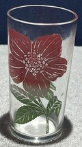 Vtg 4.75&quot; Tall Federal Glass Co. Floral Juice Glass Pink Fade To Green - $3.96