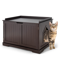 Cat Litter Box Enclosure Cabinet Double Doors Large Cat Kitty Kitten Pet House - £95.73 GBP
