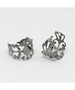 2 Ring Blanks Blank Rings Black Gunmetal Gothic Adjustable Filigree Band... - $4.50 CAD