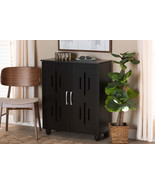 Noela Oak Brown and Black Metal 2-Door Shoe Cabinet - $3,074.05 MXN