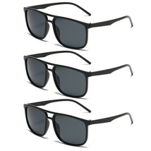 3PK Unisex Retro Aviator Sunglasses for Men Women Driving Outdoor Sports UV400 - £7.04 GBP