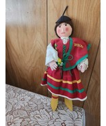Primitive Doll Handmade Cloth Folk Art Madeira Portugal Native Dress 11&quot;... - $27.27 CAD