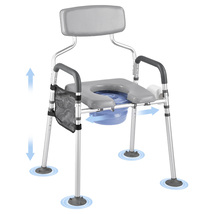 VEVOR Bedside Commode Chair, 500 lbs Load, 4-in-1 Toilet, Padded Seat &amp; ... - $61.99