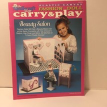 Beauty Salon Plastic Canvas Fashion Doll Carry &amp; Play Pattern - $19.78