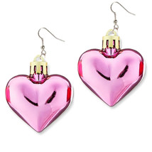 Funky Big Oversize Puffy Heart Earrings Valentine Disco Party Jewelry-SHINY-PINK - £5.47 GBP