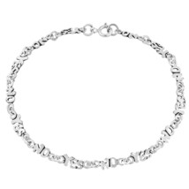 Trendy Yes or No Choices Linked Charms Sterling Silver Bracelet - £14.94 GBP