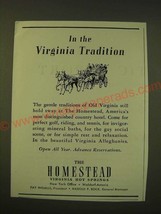 1947 The Homestead Resort and Spa Ad - In the Virginia Tradition - £14.78 GBP