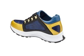Belvedere Genuine Ostrich Leg and Soft Calf Dressy Sneaker Gold Blue Black H02 image 3