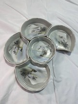 Vintage Hand Painted Nippon Individual Divided Condiment Dish Set Porcelain 5 pc - £19.16 GBP