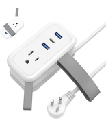 Travel Power Strip with USB,  3.9 FT Wrapped Extension Cord Flat Plug wi... - $30.40 CAD