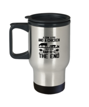 Coffee Travel Mug Funny  A Cow A Pig A Chicken Walk into a BBQ Grilling  - £20.00 GBP