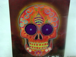 Sugar Skull Orange Ardras Art Sandra Caravalho Queen Size Blanket - £47.36 GBP