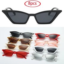 8pcs Cycling Cat Eye gles Women Vintage  Designer  Gles Small Fes Shades Retro L - £87.08 GBP