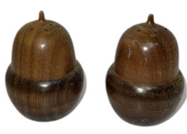 Acorn Wood Shakers Salt &amp; Pepper Farmhouse Cabin Fall Rustic Harvest Cottage VTG - £9.41 GBP