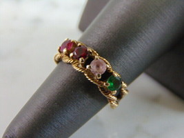 Womens Vintage Estate 10K Yellow Gold Gemstone Tiara Ring  3.4g #E4114 - £221.58 GBP