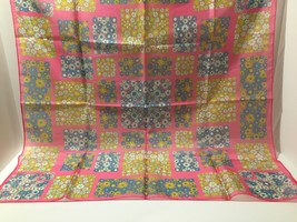 Vintage Women&#39;s Ladies Scarf 100% Polyester Pink Flower Print Made in Italy - $9.77