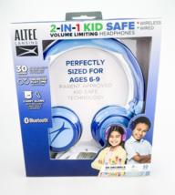 Altec Lansing Kid Safe 2 in 1 Bluetooth Wireless Headphones Knight Blue - $21.24