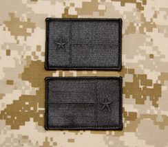 Blackout Texas State Flag Lone Star State Embroidered Patch Set Hook Bac... - $201.12 MXN