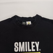 ZARA X Smiley RN#77302 Men’s Black Cotton Short Sleeve Graphic Sweatshirt Size L image 15