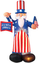 Gemmy Patriotic Inflatable 6&#39; Uncle Sam with American Flag - £209.29 GBP