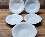 GIBSON Everyday SWIRLS Rimmed Cereal / Soup Bowl + Serving Bowl - Set Of 5 - £25.55 GBP