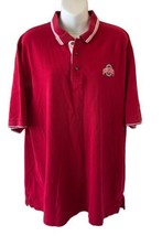 Ohio State Buckeyes Polo Shirt Men&#39;s XL Red Short Sleeve Embroidered Logo - £13.83 GBP