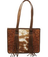 Women's Cowhide Western Floral Tooled Leather Shoulder Purse Handbag 27FK80 - $119.78