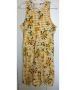 MARKET &amp; SPRUCE LADIES SHORT YELLOW/FLORAL SOFT STRETCH KNIT PULLOVER DR... - €12,87 EUR