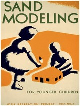 2672.Sand modeling for young children WPA projects Poster.Home Decor Art. - £13.01 GBP+