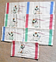 Set of 7 Embroidered Dish Towels for Each Day of Week Sunday-Saturday - £23.73 GBP