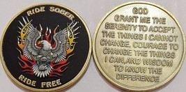Ride Sober Ride Free Eagle Flames Harley Motor Color Sobriety Chip - £11.00 GBP