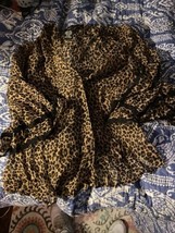 Bcbg Maxazria Wild Animal Print Silk Black Lace Blouse Size 4 - £11.59 GBP