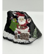 Vintage Piece Of Pennsylvania Anthracite Coal Painted Santa Claus Christmas - £14.63 GBP