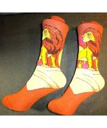 DISCONTINUED DISNEY LION KING MUFASA GRAPHIC CREW SOCKS 1 PAIR SIZE 6-10 - €10,94 EUR
