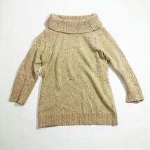 Charter Club Cowl Neck Sand Marbled Silver Metallic Thread Accent Sweate... - $13.85