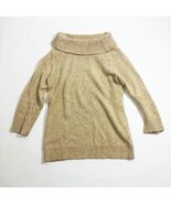 Charter Club Cowl Neck Sand Marbled Silver Metallic Thread Accent Sweate... - $254.36 MXN