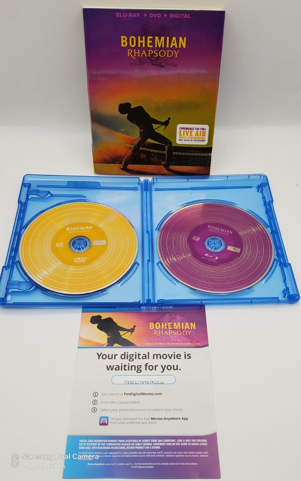 Bohemian Rhapsody Blu-ray DVD Digital Combo Pack Queen Movie Live Aid Bonus Item image 2