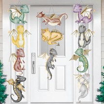 Dragon Party Decorations Watercolor Dragon Door Sign Banners Dragon Knight Party - £18.01 GBP