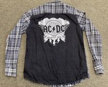 Zara x AC/DC &quot;Black Ice&quot; Hard Rock Band Check Long Sleeve Flannel Shirt ... - $25.25