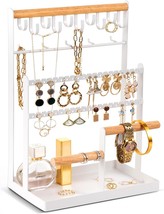 Jewelry Organizer Stand Jewelry Holder with 80 Earring Holes 6 Tier Jewelry Stan - £41.69 GBP