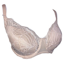 Paramour Captivate Full Support Lace Bra Sz 36D Beige Floral Style 135061 - $17.88