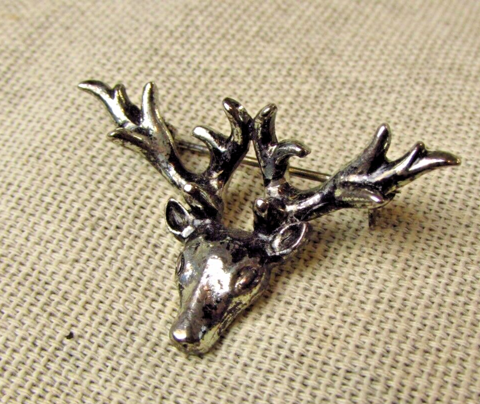 Vintage Celtic Stag Head Brooch - $41.35