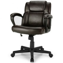 Executive Office Chair Adjustable Leather  Computer Desk Chair with Armrest - £114.72 GBP