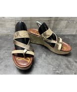 Sam Edelman Espadrille Sandal Slides Women 9M Raleigh Shoes Brown leathe... - $38.67 CAD