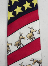 Mike Luckovich Democrat Party Stars Stripes Tie 1996 Red White Blue Yell... - $24.74