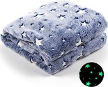 Night Sky Blue Modernmade Glow In The Dark Fleece Lined Galaxy Star, 50&quot;... - $44.95